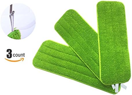 Dollermy Mop Cleaning Pad ,Wet &amp; Dry Home &amp; Commercial Cleaning Refills/Fit All Spray Mops &amp; Reveal Mops Washable/Dusting by Microfiber Pros(Green)