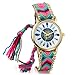 JewelryWe Wholesale Lot of 3 Women Friendship Bracelet Braid Watches with Vintage Feather Dial Mothers Day Gift
