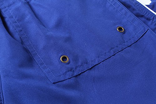 Hawaii Hangover Men's Swim Trunk in Royal Blue with Side Floral Hibiscus S