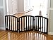 Arf pets Free Standing Wood Dog Gate, Step Over Pet Fence, Foldable, Adjustable - Espresso