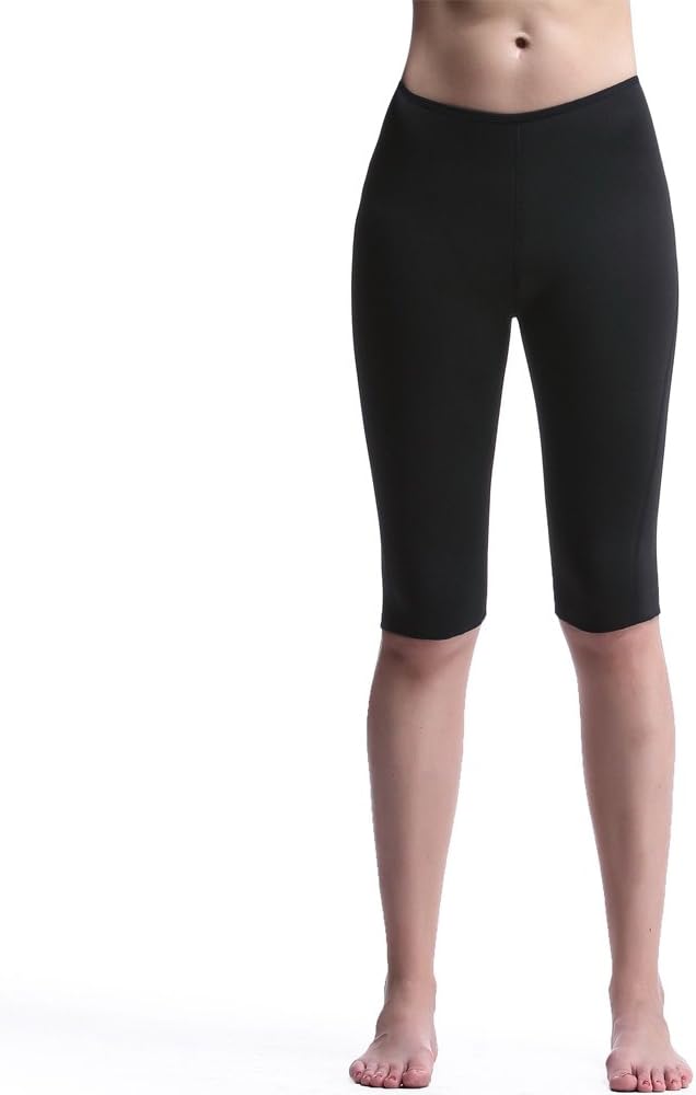 NHEIMA Hot Sweat Pants Neoprene Sauna Pants For Weight Loss Leg Fat Burner Women's Capris Slimming Short Pants Hot Yoga Leggings Shapewear Thermo Body Shapers (Black, S)