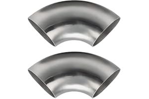 Cotonlake OD 1.5 Inch 90 Degree SS304 Stainless Steel Bend Tube Exhaust Elbow Pipe for Car Modified Exhaust System 1.5" Piping Silver Tone，Stair Handrail (2pcs)