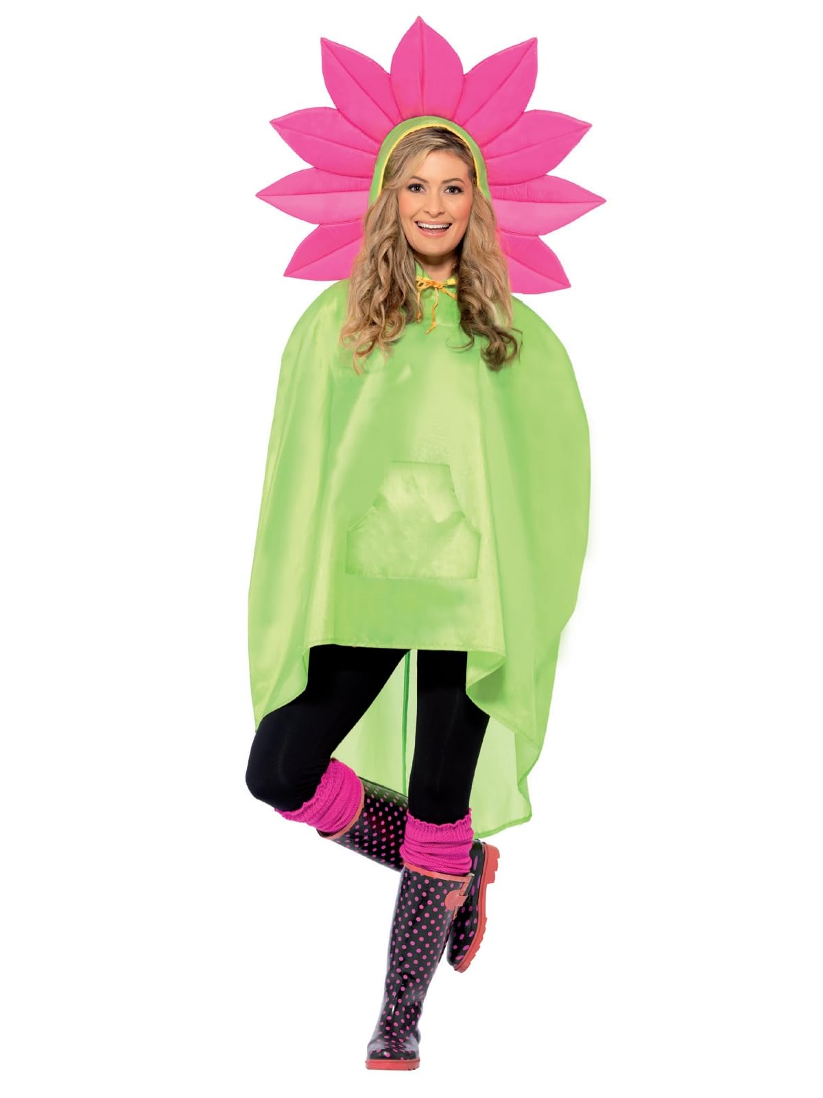 Smiffys Unisex Adult Flower Party Poncho (One Size) (Green)