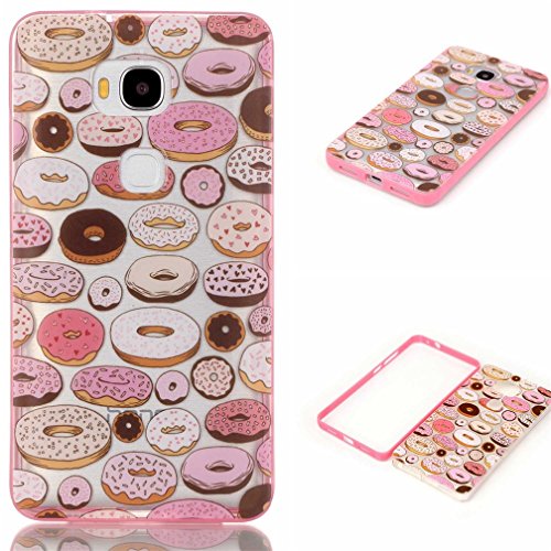 Huawei GR5 Phone Case,Huawei 5 X Cover,Honor GR5 Case,Huawei Honor X5 Tpu Case,Premium TPU Silicone Slim Protective Skin Case for Huawei X 5 Honor Phone Cover,Donut