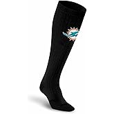 For Bare Feet NFL Adult Knee High-Performance Socks, All Black, Unisex Design, Recovery Wellness Exercise Accessory