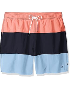 Men's Big and Tall Quick Dry Color Block Swim Trunk