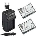 Newmowa BLM-1 Replacement Battery (2-Pack) and Charger kit for Olympus EVOLT E-300 E-330 E-500 E-510 C-5060 C-7070 C-8080 E-1 E-3 E-30 E-520 as BLM-1