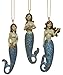 Beachcombers 3 Asst. Mermaid Christmas Xmas Ornaments Blue