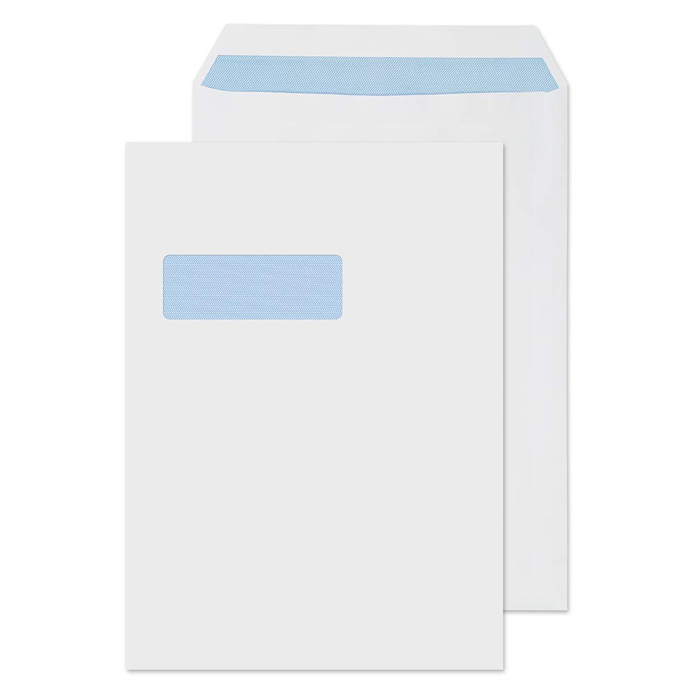 Blake Purely Everyday C4 324 x 229 mm 100 gsm Pocket Self Seal Window Envelopes (13892) White - Pack of 250