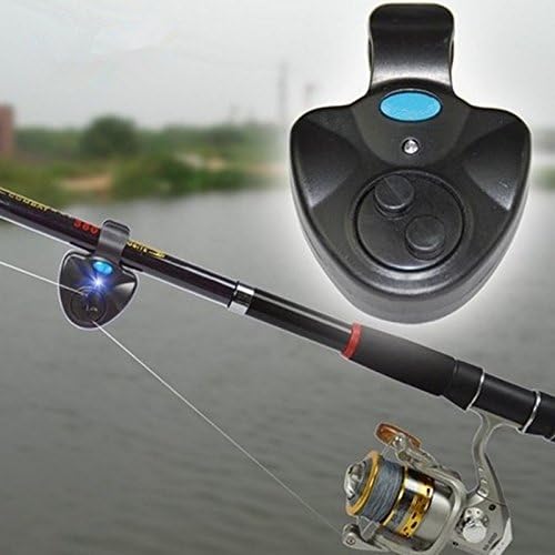 Electronic Fishing Bite Alarm Indicator LED Sound Alert on Fishing Rod with Loud Siren Daytime/ Night Carp Fishing Outdoor Black