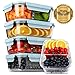 DEKINMAX Glass Meal Prep Containers 3 Compartment with Lids, Glass Lunch Containers,Food Prep Lunch Box,Bento Box