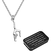 BNQL Gymnastics Necklace Gymnast Gifts Gymnastics Pendant Necklace Inspirational Gymnast Team Gifts Gymnastics Jewelry Box