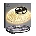 WenTop Led Strip Lights Waterproof Led Tape Light 12v SMD 3528 16.4 Ft (5M) 300leds 60leds/m Warm White Flexible Tape Light for Kitchen, Closet, Mirror, Ceiling - Not Include Power Supply