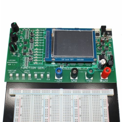 Powered Breadboard with integrated oscilloscope, function generator ...