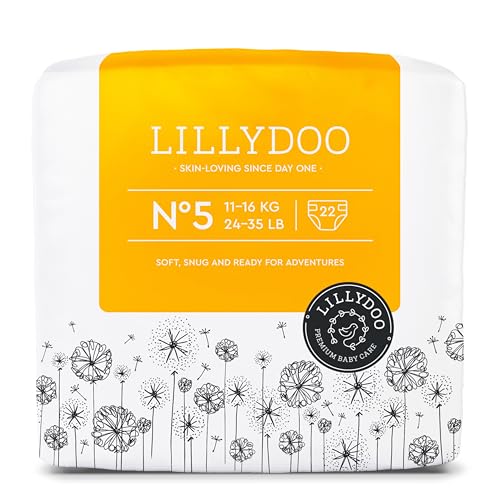 Pannolini LILLYDOO delicati sulla pelle - taglia 5 (11+ kg), 22 unità, protezione contro le fuoriuscite, morbidi, senza profumi & lozioni e dermatologicamente testati