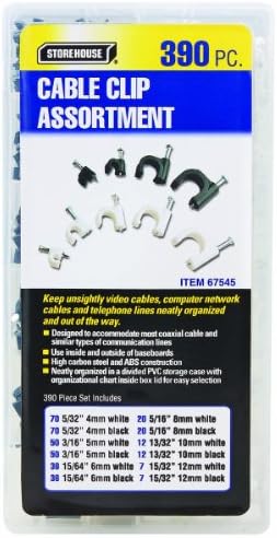 390 Piece Nail in Cable Clip Assortment