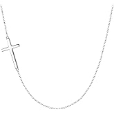 EVER FAITH 925 Sterling Silver Simple Sideways Cross Pendant Choker Necklace Birthday/Mothers Day/Valentines/Christmas Jewelry Gift for Women
