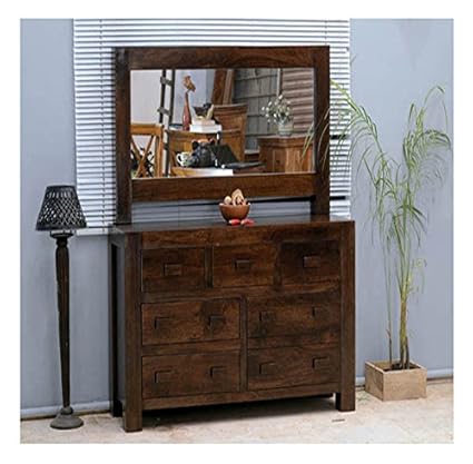 Jangir JDDR1004 Solid Wood Dressing Table (Glossy Finish, Brown)