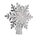 KINGWILL Christmas Tree Toppers, 2-in-1 Silver Glittered Lighted Tree Topper with Snowflake Projector, Indoor Night Light Projector for Christmas Nursery Bedroom Holiday Decoration
