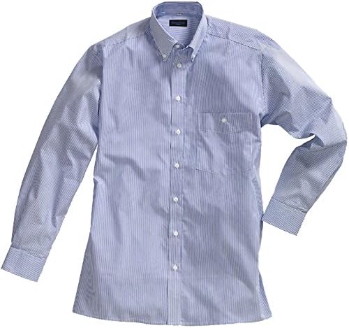Pionier 1130-46 ''Business Fashion'' Work Striped Shirt, Navy Blue/White, Size 46, Navy Blue/ White