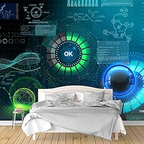 Wall Murals for Bedroom Secitific Mechanical Feeling Pictures Removable Wallpaper Peel and Stick Wall Stickers - 66x96 inches