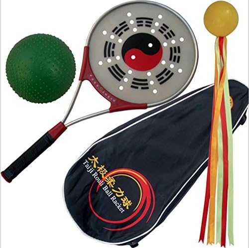 Taiji rouli ball racket Plum Taiji force racket ball rub rub ball elderly fitness ball Sports Soft Strength Ball Racket with Tai Chi Flow Ball
