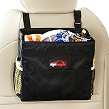 EPAuto Waterproof Car Trash Bin Leakproof Auto Litter Bag with Side Pocket, Black (Automotive)