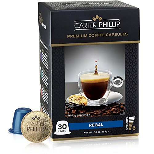 Espresso Capsules Compatible with Nespresso OriginalLine - 30 Espresso Pods by CARTER PHILLIP Premium Coffee - Fits Original Line Nespresso Capsules Machine - Delicious Alternative to Nespresso Pods