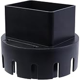 Pastlla Gutter Downspout Adapter to Drain Pipe Downspout Extensions 2" x 3" | Fits 2" x 3" Square Rain Gutter to Drain Pipe Adapter, 3" or 4" PVC Round Drain Pipe or Corrugated Landscape Pipes (Black)