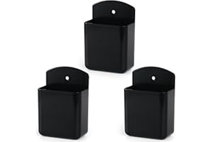 VACONICO 3 Packs Remote Control Holder Wall Mount, TV Remote Holder, Self Adhesive Controller Holder, Wall Pen Holder Storage Accessories for Home Office School -Black