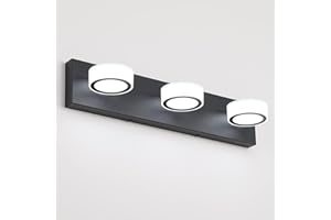 Joosenhouse 3-Light Black Vanity Light Dimmable 18W 21.3" Inch Bathroom Vanity Light Wall Mount Vanity Mirror Lights in Restroom Makeup Lighting 6000K 110V AC
