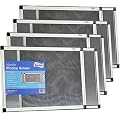 Fenestrelle Expandable Window Screen, 2 Way Adjustable, Horizontal (15" h x 21-40" w) or convert to Vertical (21" h x 15-28" w) - 4 Pack
