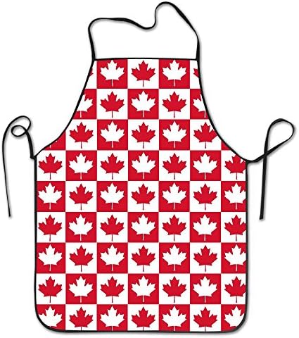GivingLove Mens&amp;womens Canadian Canada CA Flag Maple Leaf Kitchen Cooking Chef Baking Aprons With Adjustable Great Gift