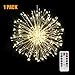 Fairy Firework String Lights Wire Lights,120 LED DIY 8 Modes Dimmable Lights with Remote Control, Waterproof Decorative Hanging Starburst Lights for Christmas, Home, Patio, Indoor Outdoor Decoration