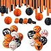 TUPARKA 82Pcs Halloween Balloons Decorations Set, Including Halloween Crepe Streamers and Honeycomb Balls for Halloween Party Indoor Outdoor Decorations