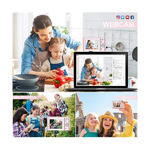 CLUINIGO Digitalkamera, FHD 1080P 36MP Pocket Vlogging Vidio Foto Kompaktkamera für YouTube mit 16-fachem Digitalzoom, 2… – Bild 7