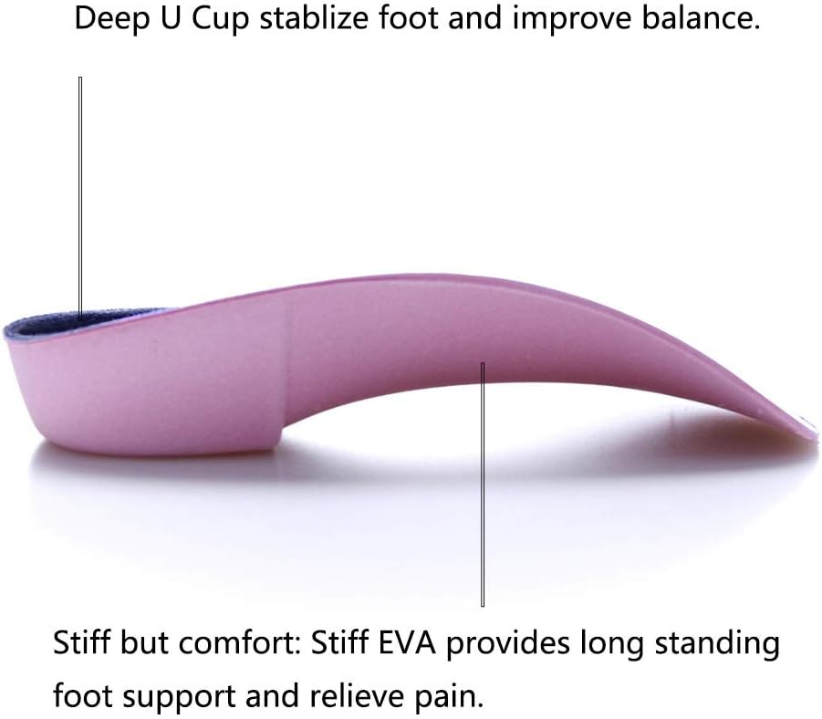 Pcssole’s 3/4 Orthotics Shoe Insoles High Arch Supports Shoe Insoles for Plantar Fasciitis, Flat Feet, Over-Pronation, Relief Heel Spur Pain  (L:Men6.5-8.5/Women7.5-9.5): Health & Personal Care