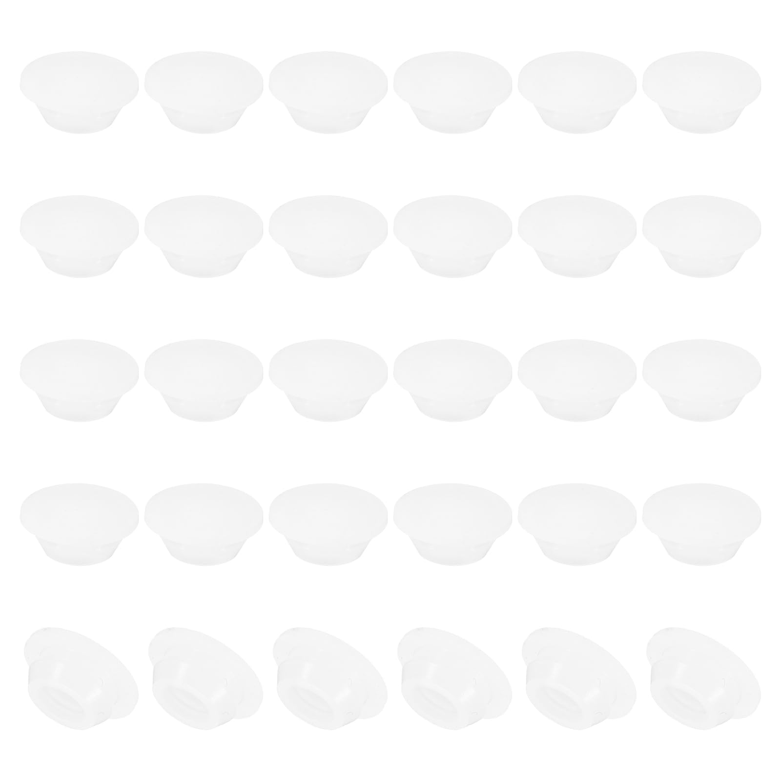 PATIKIL 10mm Diameter Silicone Round Snap, 30 Pcs in Type Locking Furniture Hole Plug Button Protective Cover Cap Head Fit for 2.5-10mm Hole for Seal Bulkhead Cylinder Hole, Translucence — image 1
