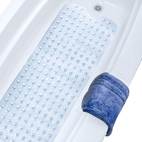 Yummy Sam Bathtub Mat Non Slip PVC Shower Mat with 200 Suction Cups Extra Long(40”L16”W) Bath Mat for Kids Baby Dogs,Machine Washable (Clear)