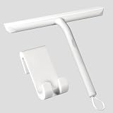 Vinabo Shower Squeegee 21cm Silicone with Hook White for Glass Mirrors Tiles view 1