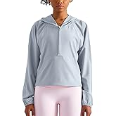 altiland Lightweight Workout Jacket for Women, Cropped Athletic Gym Running Hoodie, UV Protection Half Zip Pullover UPF 50+