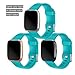 Wepro For Fitbit Versa Bands Replacement for Women Men Small, Sports Watch Band Accessory for Fitbit Versa Smartwatch, Teal, White