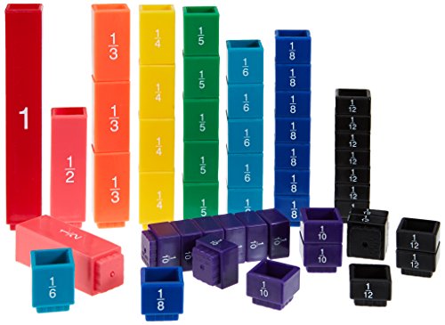 Learning Resources Fraction Tower Fraction Cubes, 51 Pieces