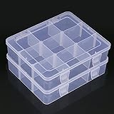 MINGXI 2 Pcs 9 Grids Clear Organizer Box Big
