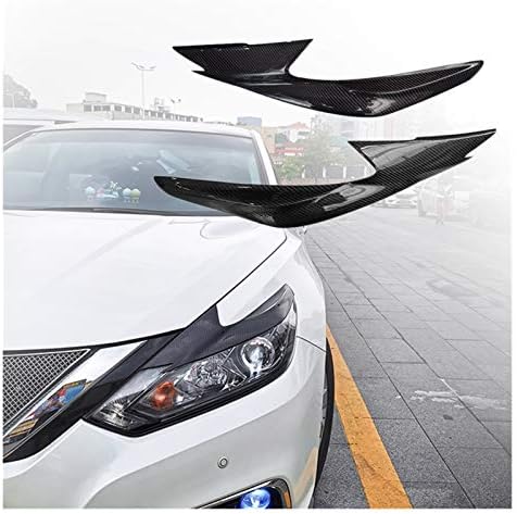 自動車外装アクセサリーヘッドライト眉毛まつげカ 2個の車カーボンファイバーヘッドライトの眉毛まぶたカバートリムフィット感のための日産アルティマ16 17 18アクセサリー