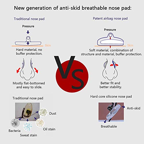 image for dailisha Updated 3 Pairs Anti-Slip Silicone Eyeglass Nose Pads 14mm x 