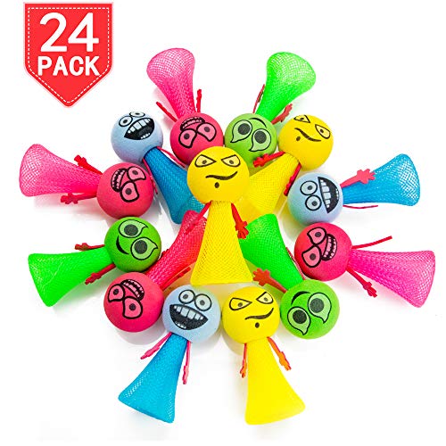 PROLOSO Jumping LED Emoji Light Up Popper Spring Launchers Bouncy Ball