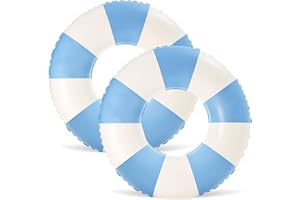YUOKWER 30 inch Inflatable Pool Floats for Adults- 2 Pack Striped Floaties Pool Tubes Swim Rings Inflatable Pool Float for Swimming Pool Party Lake Beach Adults