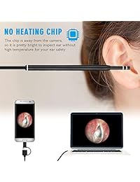 Otoscopio de inalámbrico, vtosen WiFi endoscopio 1.3 MP Digital oreja Alcance Cámara de inspección con 6 LED ajustable para Android y iPhone iOS Smartphone, Samsung, tablet, Windows y MacBook OS computadora