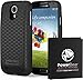 PowerBear Samsung Galaxy S4 Extended Battery [6000mAh] & Back Cover & Protective Case (Up to 2.3X Extra Battery Power) - Black [24 Month Warranty & Screen Protector Included]